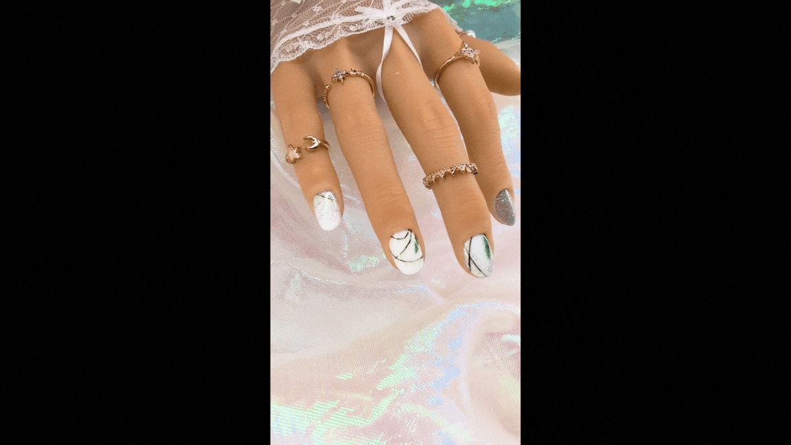 press on nails snowlit dreams.gif