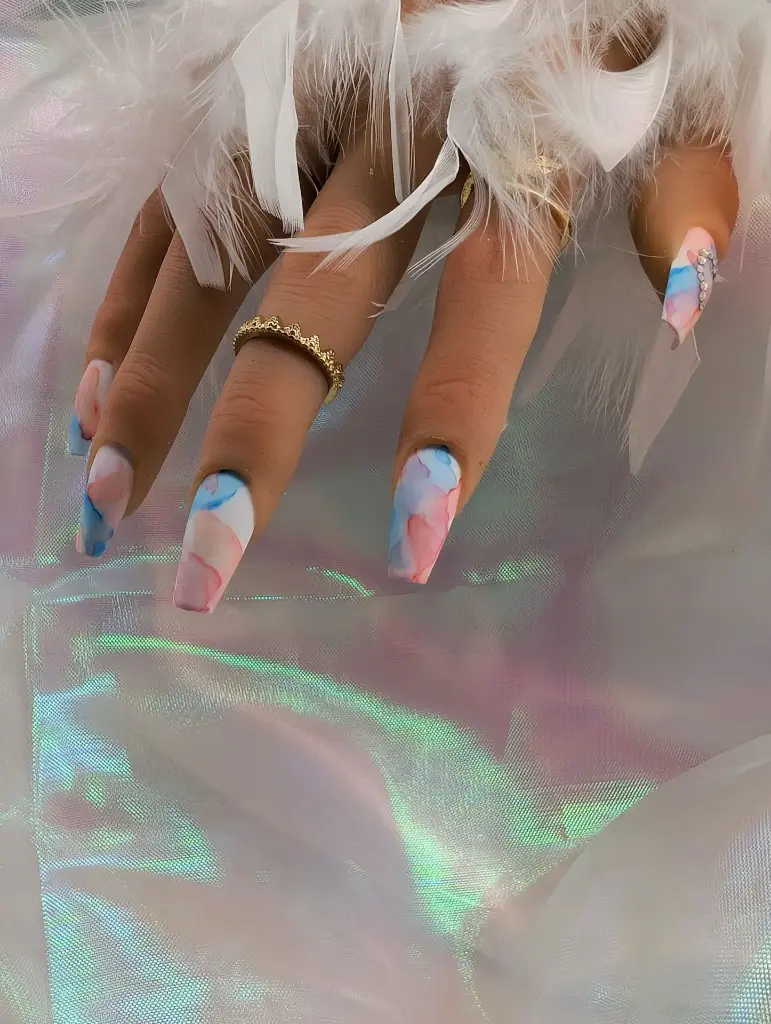 Press on nails coeur strass