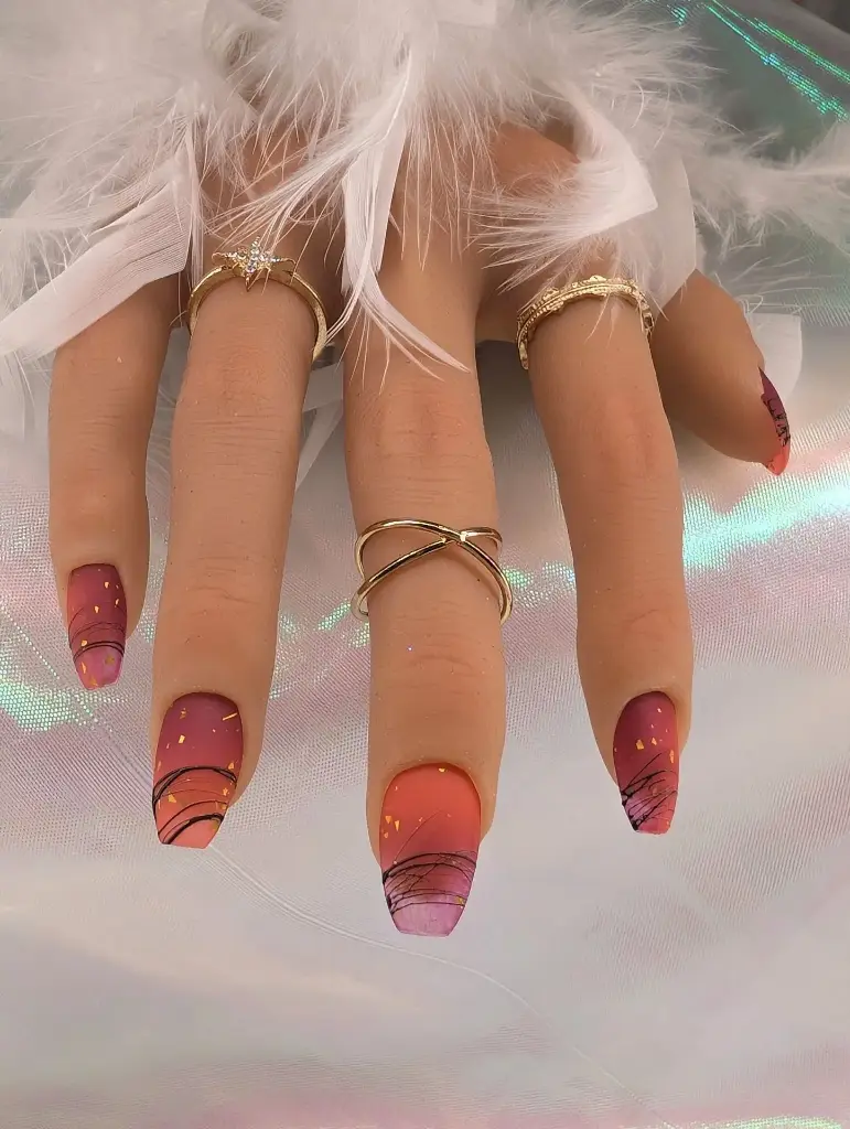 Press on nails sunset