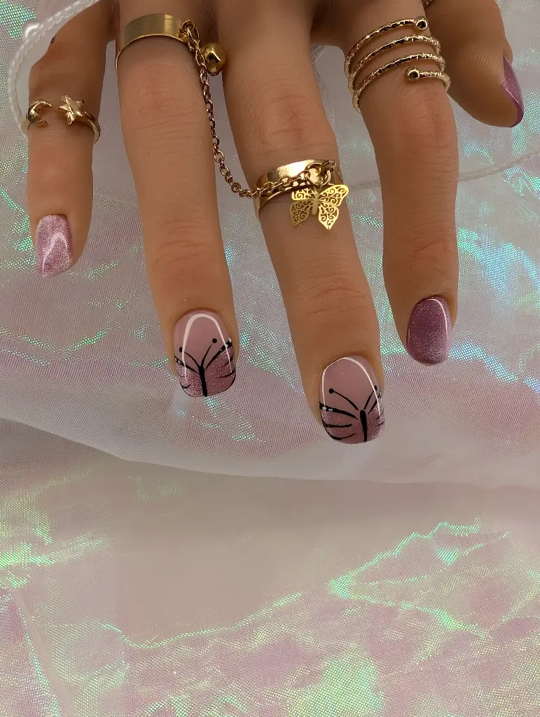 Press on nails celestial wings