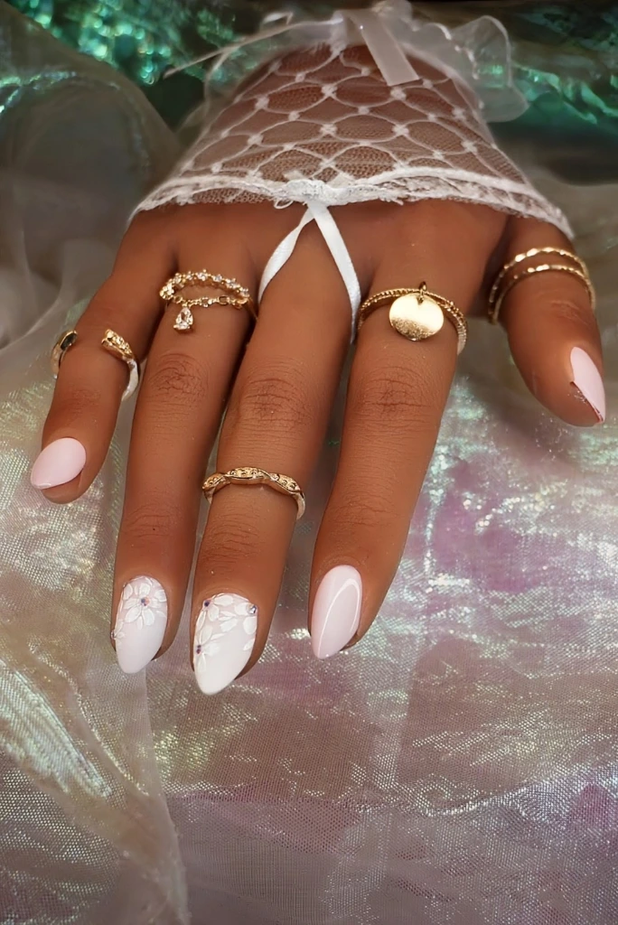 Press on nails pétales d'amour