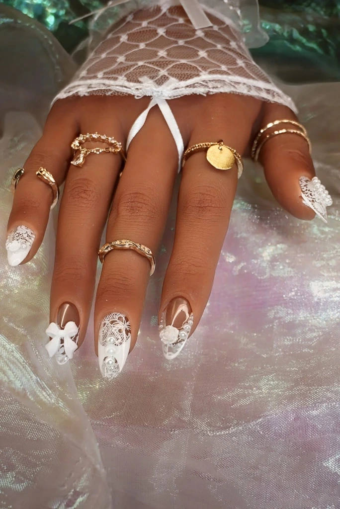 Press on nails noeud d'amour