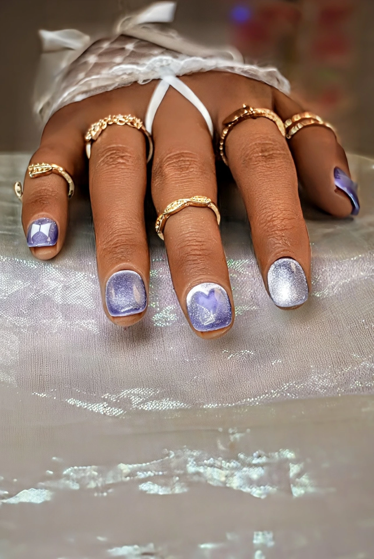 Press on nails Borahae glow