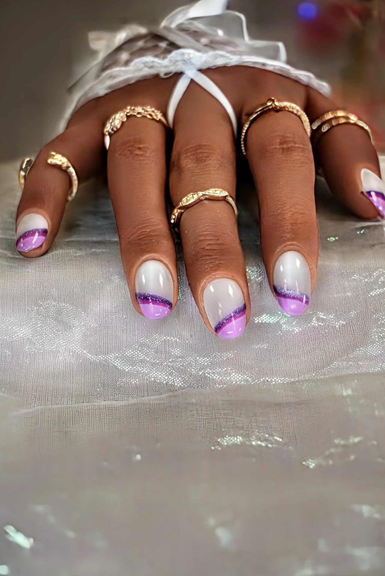 Press on nails nuée violette
