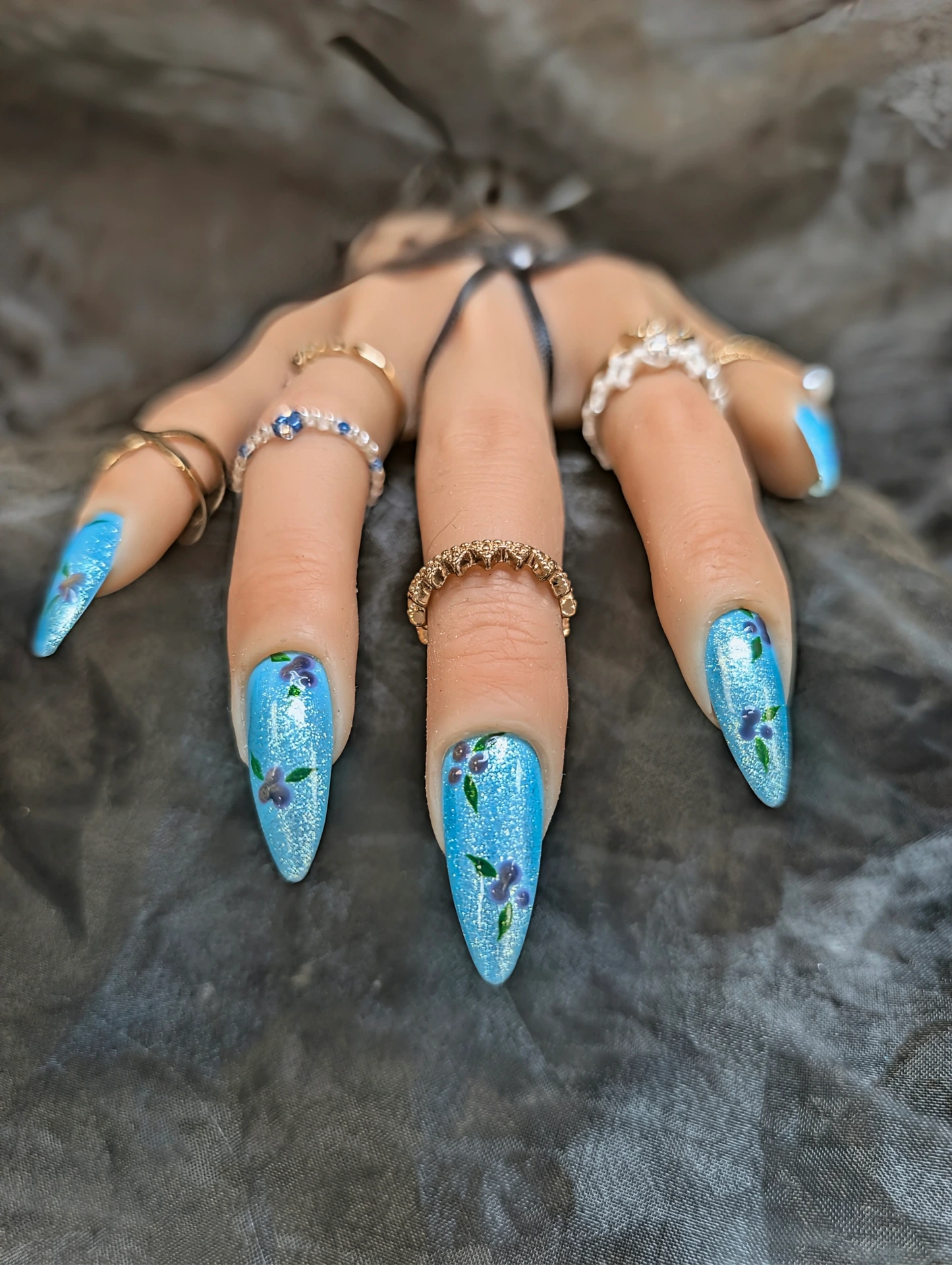 Press on nails myrtilles azurées