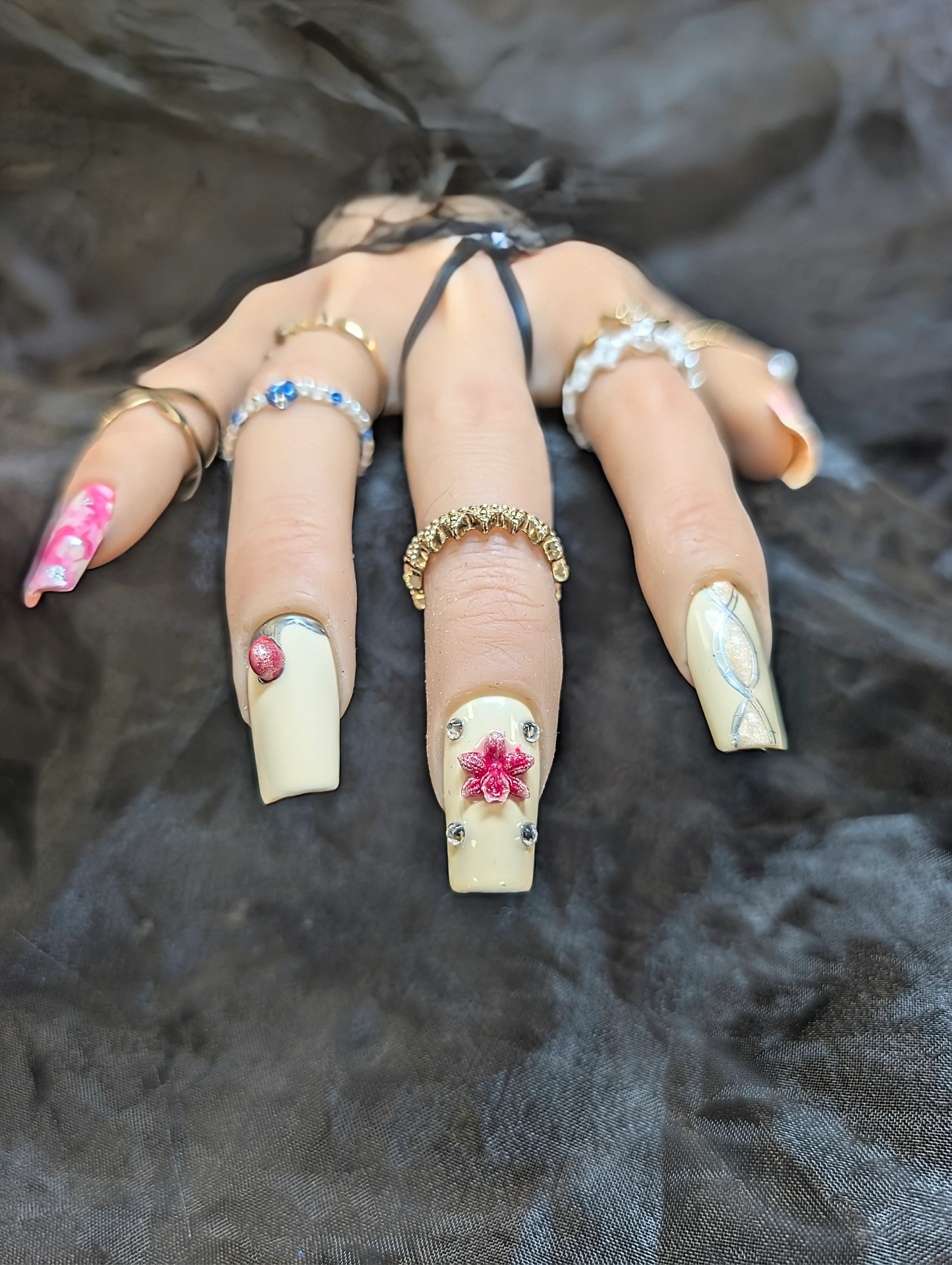 Press on nails orchidée tropicale