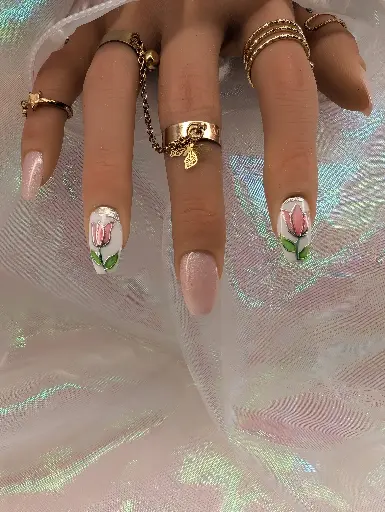 Press on nails pearl blossom